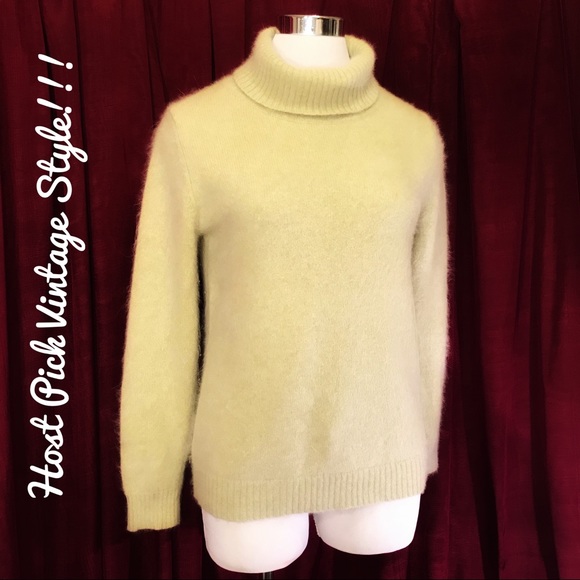 Angora Vintage Soft Fuzzy Knit Turtleneck Light Mint - Picture 11 of 11